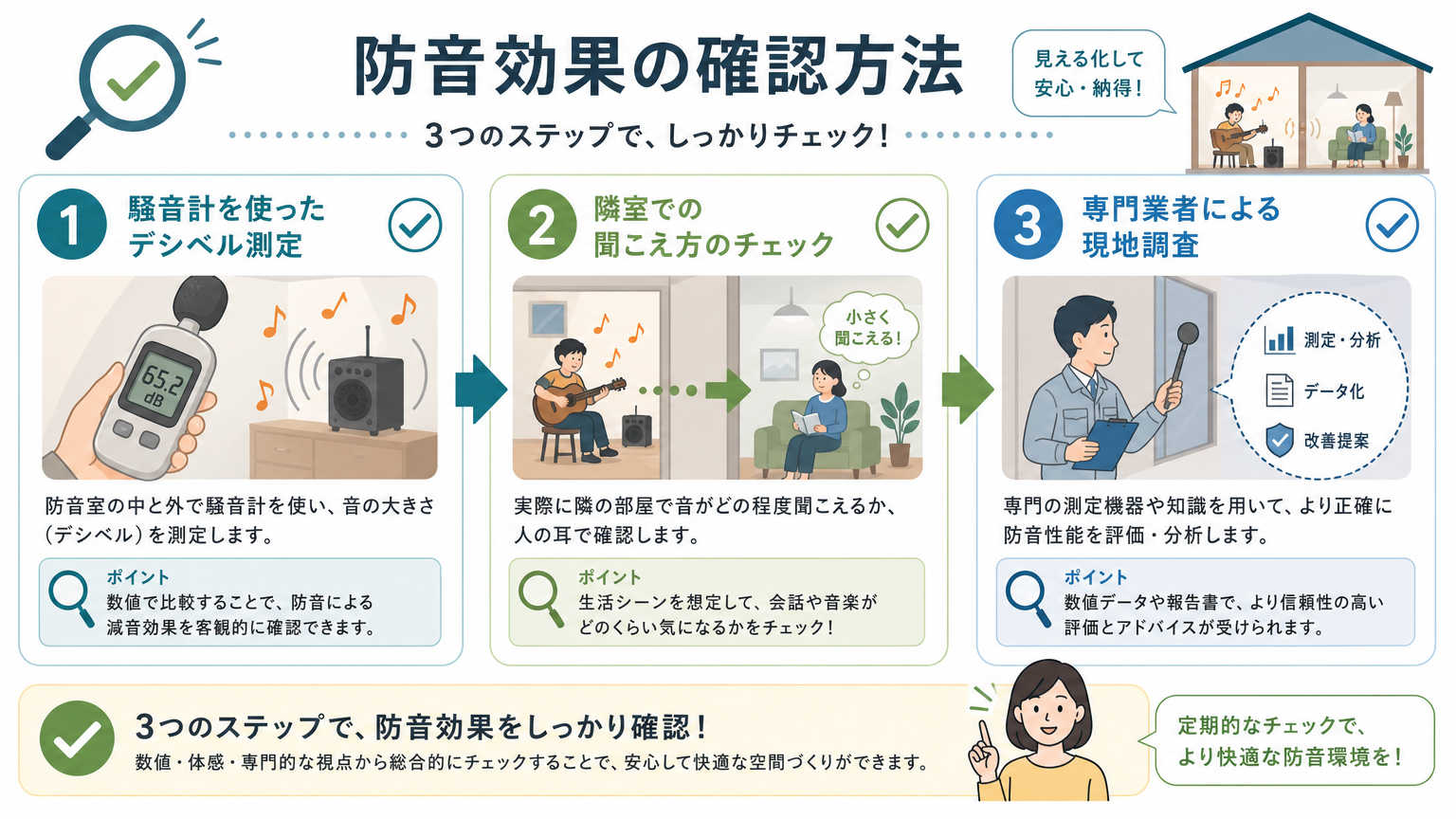 クリニックの防音対策の効果を確認する方法