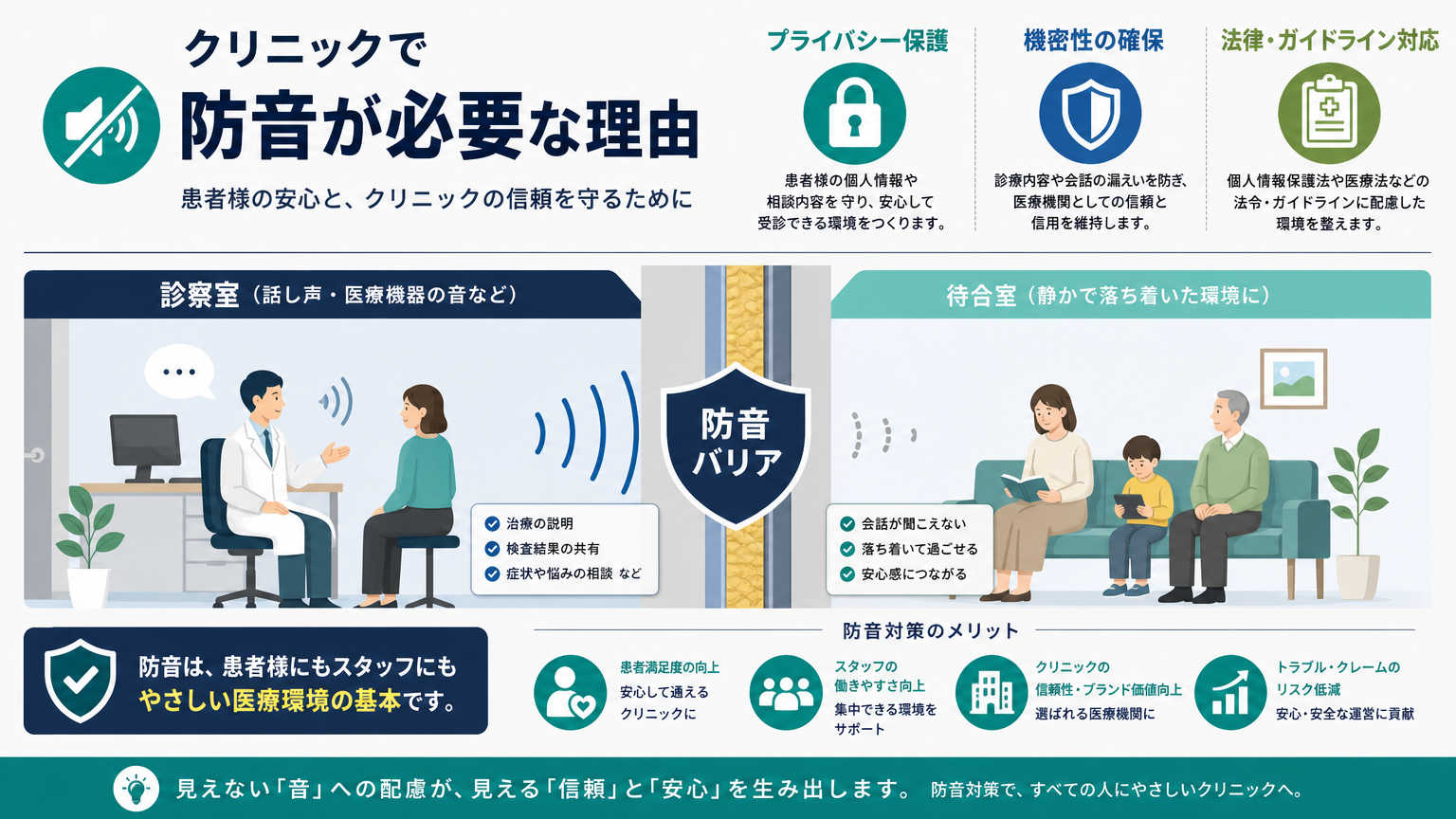 クリニックに防音対策が求められる理由